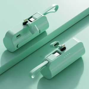 뉴클 일체형 미니 무선 휴대용 도킹형 보조배터리 5000mAh 8핀 C타입 애플 갤럭시 휴대폰 충전기