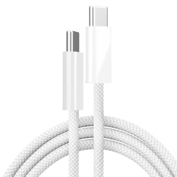 바오니 데이터 충전 케이블 65W CtoC타입 2.0m 우븐화이트 - 이미지 2