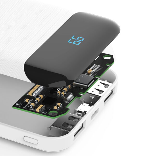 뉴클 슬림엣지 LCD 보조배터리 10000mAh 화이트 - 이미지 4