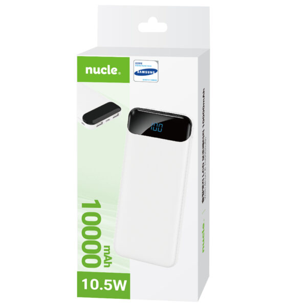 뉴클 슬림엣지 LCD 보조배터리 10000mAh 화이트 - 이미지 3